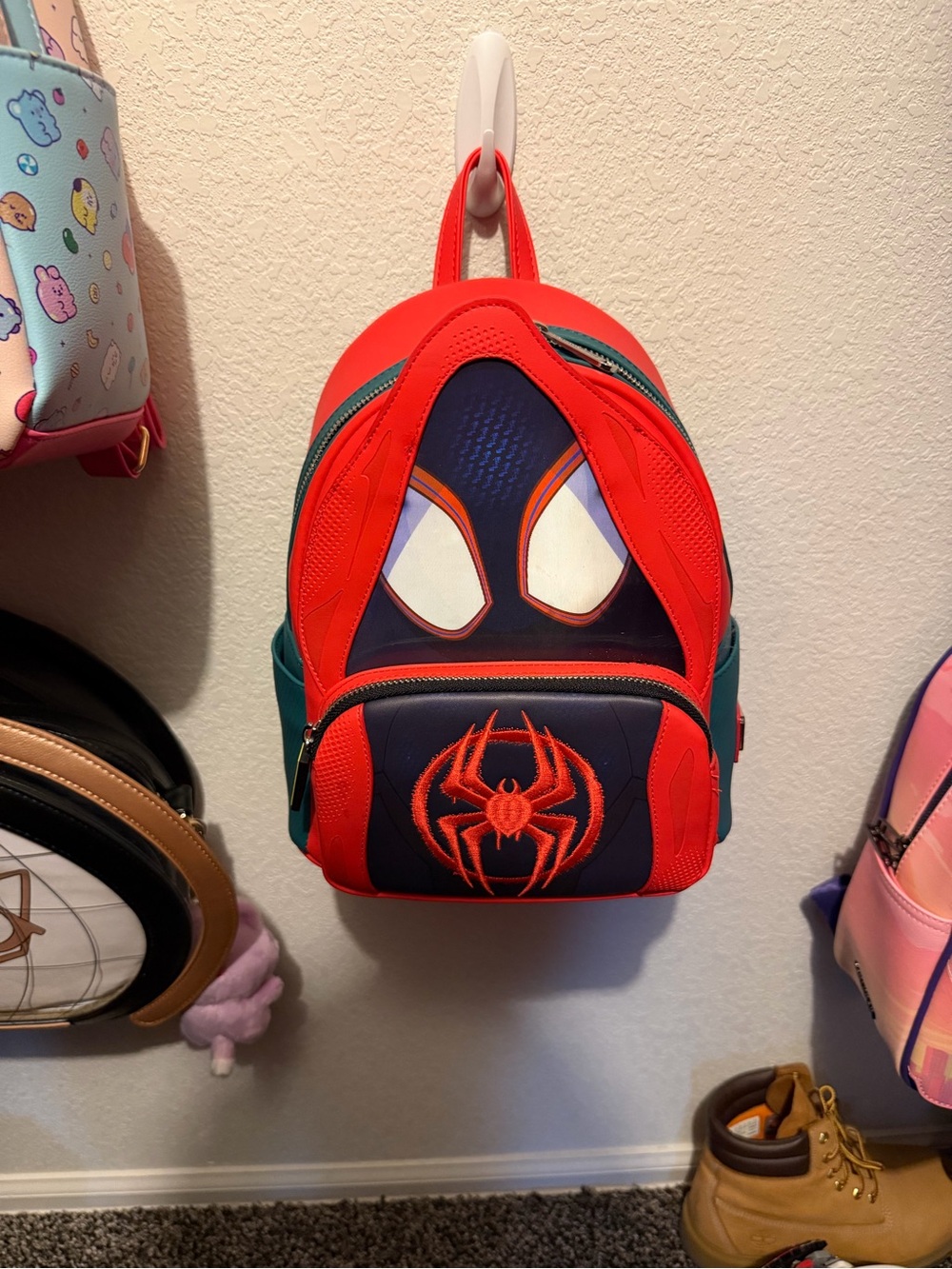 Red & Navy Spider Backpack - Youth Character Bag